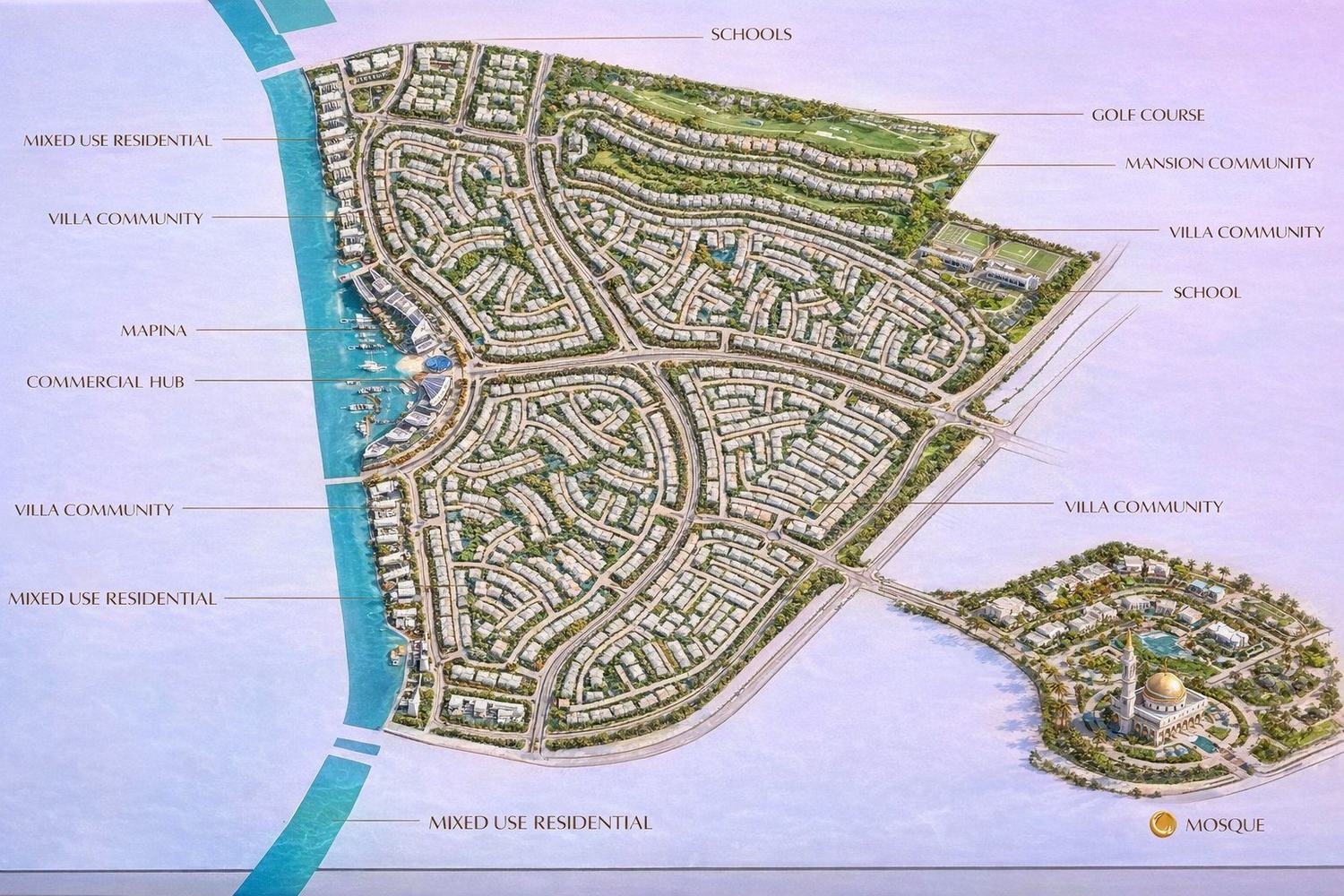 Sobha City Abu Dhabi master plan aerial rendering